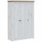 vidaXL Panama-Kiefer Kleiderschrank Weiß 3-Türig Dielenschrank Garderobenschrank Schlafzimmerschrank Schrank Holzschrank 118x50x171,5cm