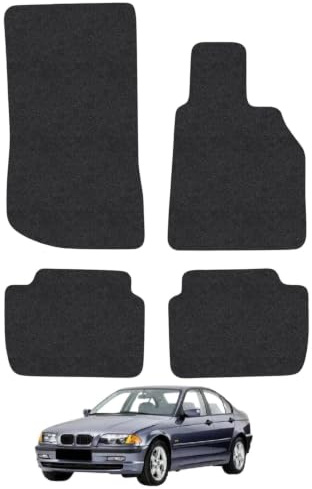 Compatible with Car Mats for BMW 3 Series (1998-2005) Carpet | Black Edge Trim Tailored Fit Floor Mats Full Coverage Protection Accessories Easy Clean Anti Slip Made in the UK