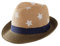 Magracy Chapeau de paille d'été pour enfants et garçons - Chapeau de protection solaire pour bébé - Chapeau de plage Fedora, Bande bleu marine, 4-6 ans