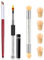 SILPECWEE Lot de 3 pinceaux à ongles en acrylique à double tête avec 4 éponges remplaçables