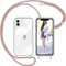 Nupcknn Coque avec Cordon pour iPhone 11, Transparent Coque Collier Réglable Téléphone Étui Portable Lanyard Case Protection Complète Cover de iPhone 11(Arcenciel)
