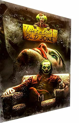 Magic Canvas Art - Bilder Abstrakt Joker Joke Leinwandbild 1- teilig Hochwertiger Kunstdruck modern Wandbilder Wanddekoration Design Wand Bild, Größe: 40 x 30 cm