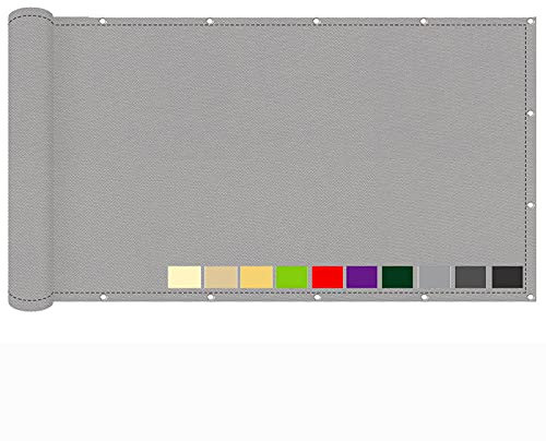 QIAOH Balkon Sichtschutz Balkonbespannung 50cmx500cm, Balkon Verkleidung, Pflegeleichtes Wetterbeständiges BalkonSichtschutz SeitenSichtschutz Deko Für Balkongeländer