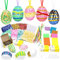 Sprinlot Ostereier Styropor Bastelset, 25 Stück Oster Styroporeier zum Basteln Set, Handgemachte Ostereier Bastelartikel, Ostereier zum diy Inklusive Bunte Pailetten, Stecknadeln, Selbstkle Stickers