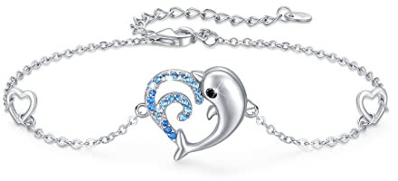 REDSUN Delphin Damen Armband 925 Sterling Silber Marine Tier Armkette Verstellbar Schmuck für Frauen Tochter Mutter Geschenke