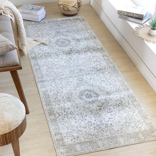Livabliss Celine Riffa Vintage Runner – 80x220 cm, Brown, Yellow & Beige