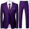 Allthemen Costume Homme Mariage 3 Pièces Slim Fit Smoking Costume Couleur Unie Deux Boutons Formel Veste Gilet et Pantalon Violet XL