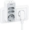 TESSAN Doppelstecker für Steckdose, 3600W Steckdosenadapter, Mehrfachstecker für Steckdose, 3 Fach Steckdosenadapter mit 2 USB, Doppelsteckdose mit USB Stecker, Stecker Kompatibel mit Phone, Grau