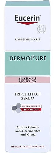 Eucerin Dermopure Triple Effect Gesichtsserum gegen unreine Haut, Pickelmale und glänzende Haut, 40 ml Lösung