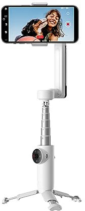 Insta360 Flow - Stabilisateur pour Smartphone avec Suivi alimenté par l'IA, stabilisation à 3 Axes, trépied et Perche à Selfie intégrés, Pliable et Portable, vidéos pour réseaux Sociaux, Blanc Neige