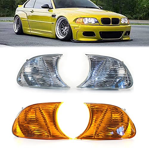 JESYMBX Für BMW E46 2-Türer 1998-2001 Blinker Seiteneckleuchte Nebelscheinwerfer vorne 63126904299 63126904300 links gelb