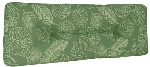 vidaXL Palettenkissen, Palettenauflage Polster für Europaletten, Palettenpolster Palettensofa Kiseen Indoor Outdoor, Blattmuster 120x40cm Stoff