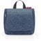 reisenthel Toiletbag Praktische Kulturtasche mit Haken, wasserabweisendes Material - Herrinbone dark blue