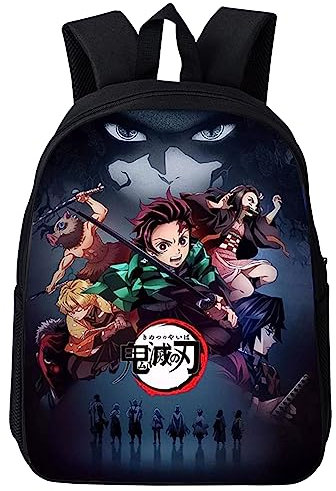 LGQHCE Demon Slayer Rucksack für Kinder - 3D Cartoon Schultasche, Büchertasche, Mode Schultasche - Geschenk (38 * 30 * 5cm)