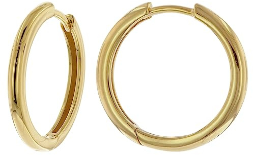 trendor Damen Ohrringe 925 Silber Vergoldet Klappcreolen Ø 20 mm 15585 | elegante Creolen für Frauen, zauberhafter Ohrschmuck, zeitlose Geschenkidee