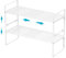iPEGTOP Großes erweiterbares Schrank-Aufbewahrungsregal, robust, stapelbar, Stahl, Metall, höhenverstellbar, für Zuhause, Büro, Speisekammer, Garage, Regale für Theke, Küche, Organisation, Weiß, 2