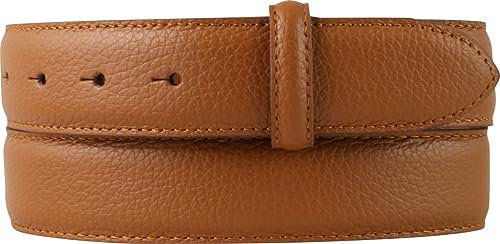 BELTINGER Gürtel mit Pigmentprägung und Steppnaht ohne Schnalle 3,5cm | Modischer Ledergürtel für H-Schnalle 35mm Damen Herren | Jeans-Gürtel 3.5cm | Tabac 90cm