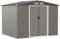 GOPLUS 5,4㎡ Abri de Jardin en Métal avec Base, Cabine de Jardin Extérieur Portes Coulissantes, Cabane de Rangement à Outils, 260 x 207x181cm, Toit Gris Foncé