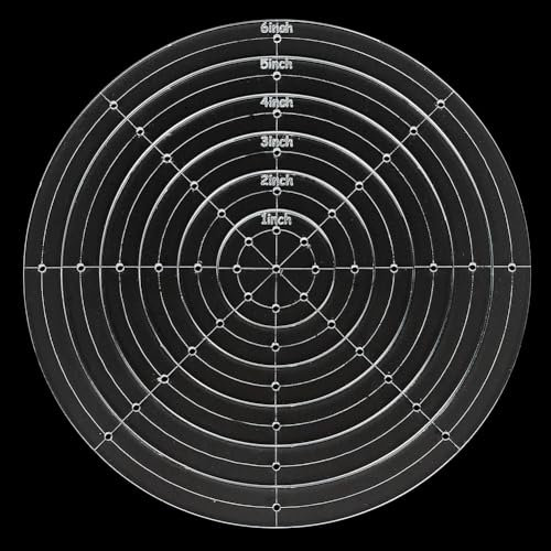 BENECREAT 6-Teiliges Rundes Quilt-Vorlagen-Set, 2.5/5/ 7.6/10.2/12.7/15.2 cm Acryl-Stickwerkzeug Zeichnungslinienvorlage Für Handquilten Und Sticken, 3 mm Dick