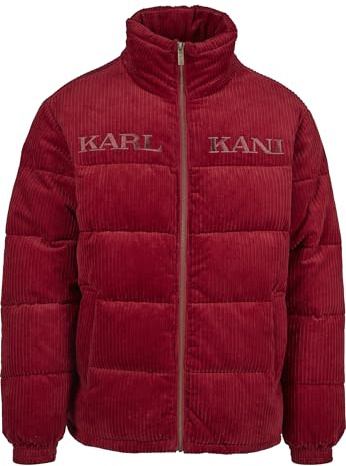 Karl Kani Unisex KM233-038-1 KK Retro Corduroy Puffer Jacket Dark red, XXL