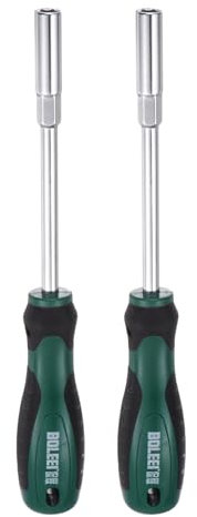 sourcing map 2pcs Metric Nut Driver 8mm CR-V Non-Magnetic Tip Hollow Shafts Hex Socket Screwdriver with Non-Slip Handle for Automobile Repair