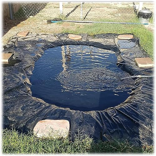 Wasserdichte Membran-Teichfolie, 6 x 3 m, 5 x 6 m, schwarze Fischpoolfolie für Gartenteiche, Wasserfall, Bachläufe, Springbrunnen, Teichunterlage, Gartenpoolabdeckung, Bachläufe, Wasser, 3 x 6 m