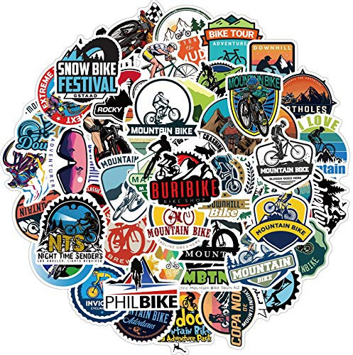 SUNYOVIME 50 Stück Mountainbike Sticker Set,Vinyl Sticker Wasserfest Graffiti Aufkleber für Laptop Skateboard Koffer Helm Auto Fahrrad Handy Scrapbook,Geschenk für Kinder Teenager Erwachsene