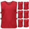 Catime 6 Stück Fußball Leibchen für Kinder, Trainingsweste Ohne Logo, Training Set (Rot)