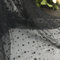 2 Yards Punktdruck Tüll Stoff,150 cm Breit,Netzstoff Dekostoff,Steppstoff zum DIY Nähen Basteln Dekorieren,Handwerken,Bühne Kostüm Kleid Bekleidung,Hochzeit Party Deko,Schwarz,Großer kleiner Punkt