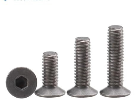 MIKFESPO 10Pcs M2 M3 Reinem Titan Senkkopf Schraube Bolzen Innensechskant Flache Kopf Ti Millimeter Schrauben Verschluss Anti-korrosion gr2 (Size : M3x16mm (10pcs))