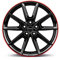 4x Borbet Felgen Alufelgen LX19 8x19 ET50 5x108 black glossy rim red kompatibel mit Ford C-Max Edge Focus Galaxy Kuga Mondeo S-Max