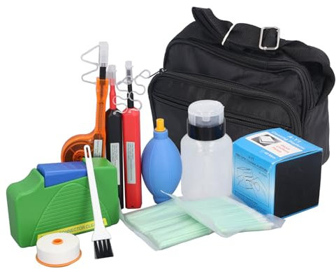Kit de Nettoyage de Fibre Optique, 12 Outils de Nettoyage de Fibre Optique avec Stylos de Nettoyage de Fibre de 1,25 Mm et 2,5 Mm, Cassette de Nettoyage de Fibre pour Connecteurs