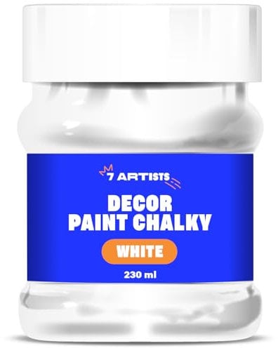 7 Artists Chalk Paint - White - 230 ml per Bottle - Craft & Wooden Furniture