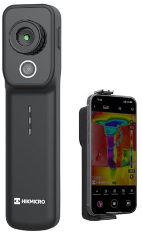 HIKMICRO Mini2W Wireless Dual Camera Thermal Imager- iOS/Android, 256x192 IR Resolution Thermal Imaging Camera with Visual Camera, 512×384 SuperIR™, 25Hz, Manual Focus, for Phone/Tablet/PC Windows