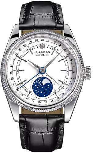 S452.SW.K MoonPhase Master ST2108 Movement Saphirglas Herren Automatik Mechanische Uhr, silber, 40 mm, Armband