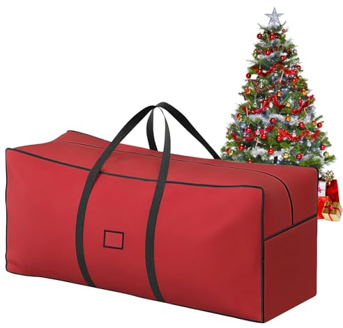 ACTOYS Bolsa Impermeable para Guardar Árbol de Navidad, Grande Almacenamiento para Árbol de 210cm (Rojo, 120 * 38 * 50cm)
