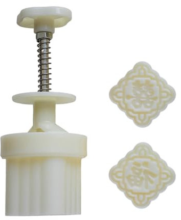 Bestvisse Hermosos moldes para tartas de luna, diseño tradicional, moldes de prensa para pasteles de luna, accesorios para hornear para fiestas tradicionales