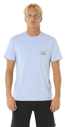 Rip Curl Mens Surf Paradise Badge Update Short Sleeve T-Shirt - Ice Blue - 2XL