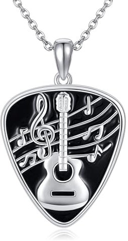 ONEFINITY Gitarrenplektrum Halsketten Aus Sterlingsilber Gitarrenplektrum Anhänger Punk Musikschmuck Für Männer Und Frauen