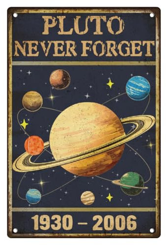 DOODLREAM Wanddeko Pluto, Vergiss Nie Wanddeko Retro Flugzeugt Poster Vintage Metall Blechschild für Home Männerhöhle Garage Wanddeko 20 x 30 cm
