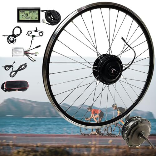36v/48v 500w Ebike Conversion Kit For Electric Bike, 20/24/26/27.5/28/29/700c Front Wheel Electric Bicycle Motor Conversion Kit, Speed: 28-32km/H, With Lcd Display,24inch,36v