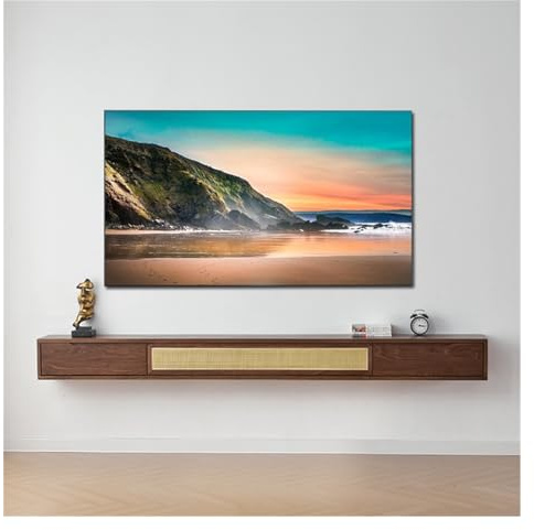 Unidad de TV Flotante- Soporte Flotante for TV de Madera de Nogal, Centro de Entretenimiento montado en la Pared de 82 Pulgadas, Consola Multimedia for TV, estantes flotantes for TV con 2 cajones y 1