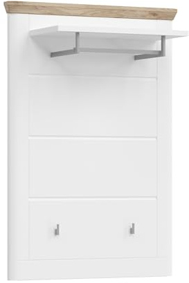 Newroom Garderobenpaneel Weiß matt Flurgarderobe Hakenleiste Flur