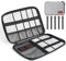 Cozary Organizador de Cables de Viaje, Bolsa para Cables Electrónicos, Bolsa Organizadora de Cables para Cargadores, Memorias USB, Tarjetas SD y Accesorios Adaptadores, Gris
