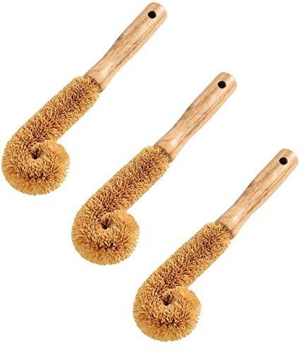 Kokosfaser, Spülbürste, gelockte Bürste für Kopf, passend für Glasflaschen, Edelstahlbecher, Zuhause