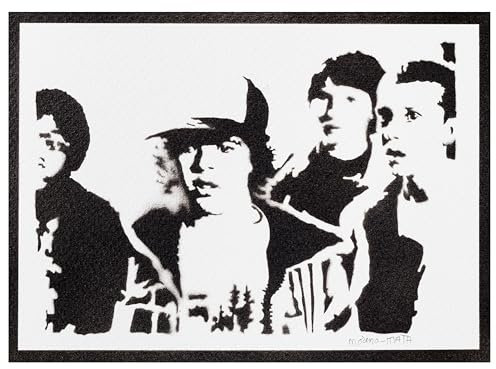 moreno-mata Stranger Things Autentico Graffiti Hecho a Mano Handmade Poster Series TV Once Mike Dustin y Lucas Cuadros Decoracion Salon Modernos Regalos Originales para Hombre y Mujer