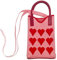 Ltsbaed Handy Tasche Damen Umhänge, Liebe Gestrickte Tasche, Rosa Herz Handytasche zum Umhängen, Handy Tasche Damen Umhänge, für Alltag Shopping Reisen