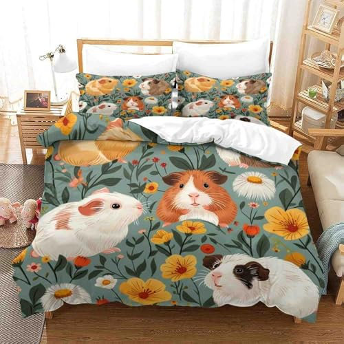 Ypthriline Bettwäsche 135x200 Maus Bettwäsche Set Karikatur Bettbezug 3 Teilig mit Reißverschluss, Super Weich, Premium Mikrofaser Bettwäsche-Sets mit 2 Kissenbezug 80x80 cm