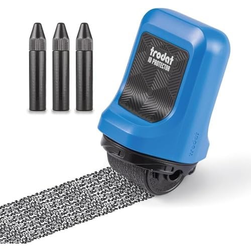 rodat ID Protector Ink Roller - Identitätsdiebstahlschutz Roller Stempel 【Gratis 3 Nachfülltinte】