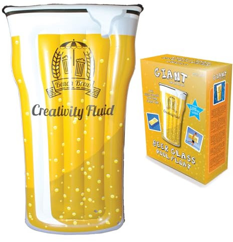 CKB LTD Novelty Pint Beer Lager Glass Inflatable Pool Float Lounger Adults Size 150cm Summer Holiday Blow Up Toys For Swimming Pool Party Beach